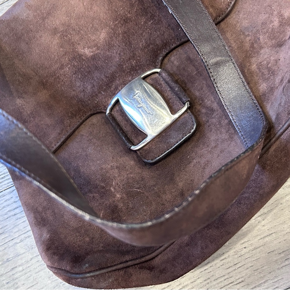 Salvatore Ferragamo Brown Suede bag - Picture 10 of 11